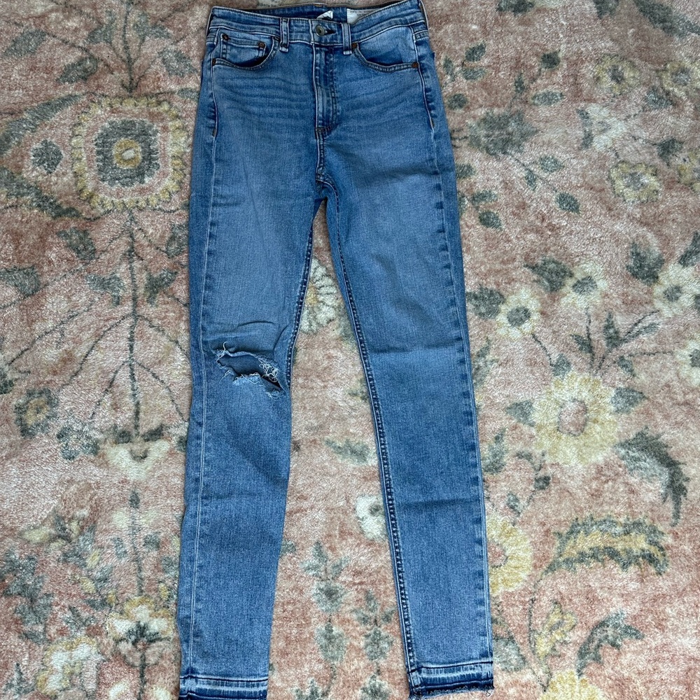rag & bone Distressed Blue Skinny Jeans